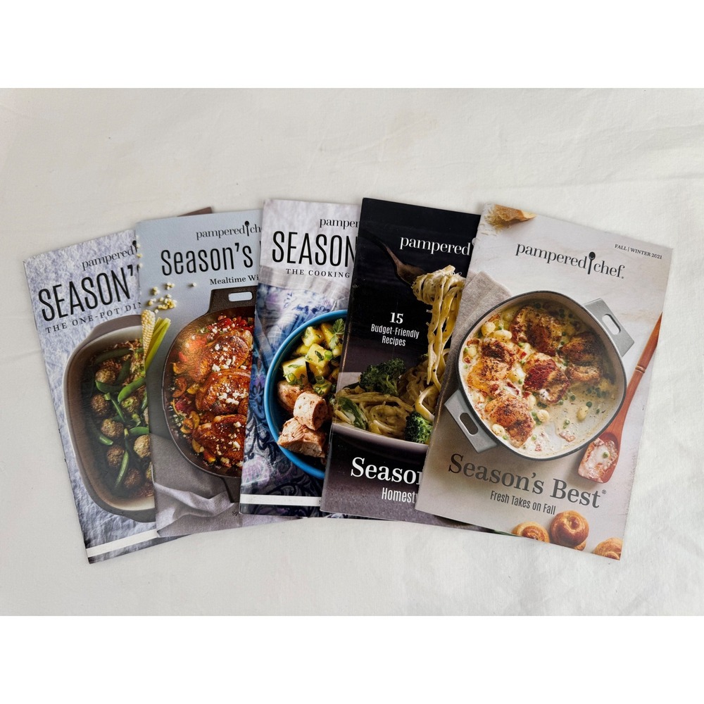 Pampered Chef Season's Best Recipe Book Lot of 5 Mixed‎ Lot